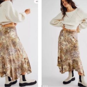Free People Easy Breezy Velvet Midi Skirt